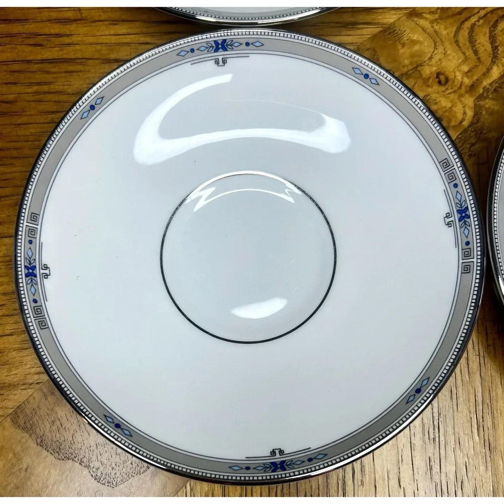 4 Amherst Platinum Trim by Wedgwood Saucers Only Lot 5.75